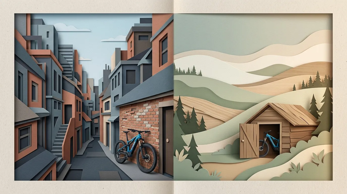 V&eacute;lo en ville versus v&eacute;lo en montagne, contraste urbain-rural