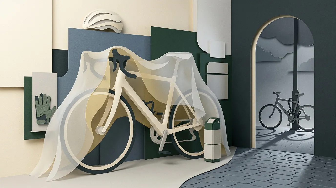 Sculpture en papier d&eacute;coup&eacute; repr&eacute;sentant deux v&eacute;los stylis&eacute;s